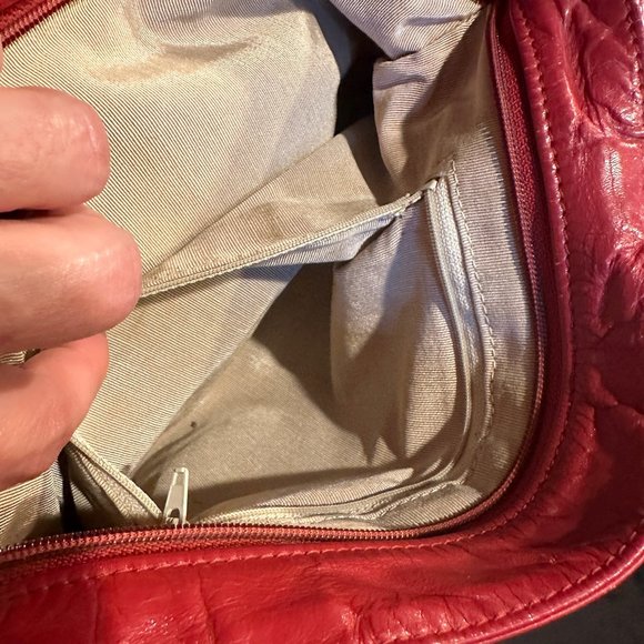 Vintage Red Leather handbag Sas - Picture 15 of 16